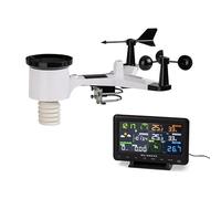 Waldbeck Huygens - Station météo professionnelle 6 en 1, 6 mesures en un coup d'oeil, Alertes météo, en direct, Indications précises, LED, WiFi, commande par app et écran couleur, noir-blanc