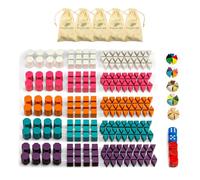 Waldfelsen® 5 jeux de figurines - 200 infanteries, 60 cavaleries et 40 artilleries adaptées au jeu de société Risk (couleurs : blanc, rose, orange, turquoise et violet)
