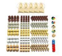 Waldfelsen® 5 jeux de figurines de jeu - 200 infanterie, 60 cavalerie et 40 artillerie assortis au jeu de société Risque (couleurs : marron, gris, or, argent et marron)