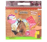 Waldhausen bloc de croquis de chevaux - avec pochoir pour enfants, taille:ONE