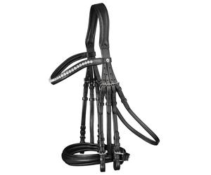 Waldhausen Bride double X-Line Supersoft muserolle suédoise Pur-sang / Cob