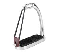 Waldhausen Étriers de sécurité avec élastique latéral et boucle en cuir, semelles caoutchouc