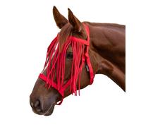 Waldhausen Licol de pâturage avec franges anti-mouches, Taille:Sang chaud, Couleur:Rouge