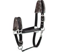 Waldhausen Licol Elegant en fourrure synthétique Licol pour chevaux noir poney