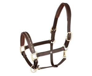 WALDHAUSEN Licol en cuir Crystal, marron/doré, poney