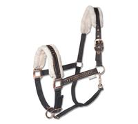 Waldhausen Licol en fourrure ELEGANT noir or rose doux rembourré, Taille:VB