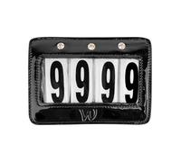WALDHAUSEN Numéros de tête en cuir verni, rectangulaire, noir