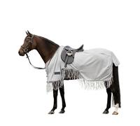 Waldhausen Protect Couverture anti-mouches avec franges, gris argenté/gris, 115 cm