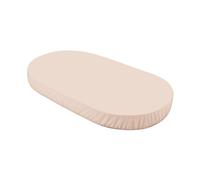 Waldin Drap housse, Lit Bébé Ovale 7en1, Jersey Coton | Grand 124L x 73l centimètres, Coloris Champagne, Certifié Oeko Tex, Antidérapant, Lavable à 40 °C