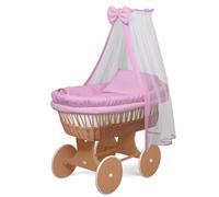 WALDIN Landau/Berceau Complet,18 modèles Disponibles,Cadre/Roues Peint,Couleur du Tissu Rose/Carreaux