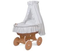 waldin Landau/Berceau Complet,24 modèles Disponibles,Cadre/Roues Blanc laqué,Couleur du Tissu Rose/Blanc