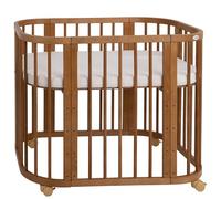 Waldin Lit Bébé 5en1, Lit Cododo en Bois, Matelas, Ventilé, Sommier Réglable en 5 Directions, Vintage