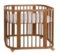 Waldin Lit Bébé 5en1, Lit Cododo en Bois, Matelas, Vintage - Ventilé, Sommier Réglable sur 5 Niveaux, Lit Évolutif