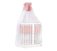 waldin Lit Bébé 7en1, Matelas et roulettes, Étagère, Blanc