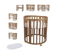 Waldin Lit Bébé Ovale 7en1 Évolutif, Matelas - Vintage - Sans ensemble de tissu (lit seul)