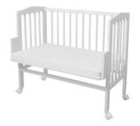 WALDIN Lit cododo pour Berceau - Hauteur réglable - Bois Naturel ou Blanc laqué,Blanc laqué,Surface de Couchage Extra Large : L 90 x l 55