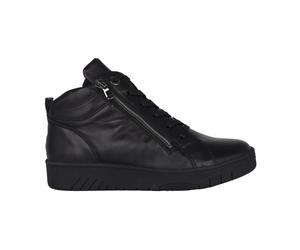 Waldläufer - Botte Noire à Lacets et Fermeture Éclair - Cuir Léger - Femme - Chaussures - Noir - Taille: 36 EU