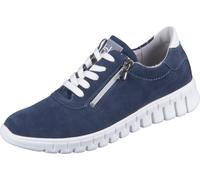 Waldläufer H-Birdy 916001-206 Lacets pour dames, confortables, en cuir, bleus/blancs - Chaussures à lacets confortables, bleues, en cuir (denver vega)