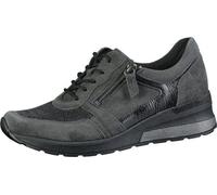 Waldläufer H-Clara Baskets confortables en nubuck pour femmes, carbone, extra-larges H, adaptées aux semelles orthopédiques