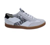 Waldläufer H-Daisy 704005-402-297 Baskets avec semelle intérieure interchangeable en daim et cuir lisse, blanc crème avec noir, largeur H Blanc, Blanc., 38 EU Large