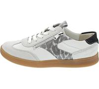 Waldläufer H-Daisy 704005-402-297 Baskets avec semelle intérieure interchangeable en daim et cuir lisse, blanc crème avec noir, largeur H Blanc, Blanc., 38 EU Large