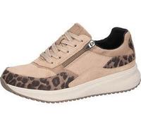 Waldläufer H-Macie Beige Chaussures Sport À Mi-Hauteur En Daim, Fermeture Éclair