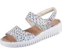 Waldläufer H-Willow 955001-299 Sandale confortable pour dames avec semelle amovible en cuir Multi - Chaussures de sandales confortables / à semelle amovible, multicolore, cuir (stoner) 