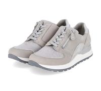 Waldläufer H64007-409/544 Chaussures à lacets pour femme en cuir et textile Gris Taille 36, gris, 38 EU
