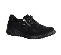 Waldläufer Havy H89001-001 Orthotritt Chaussures pour femme Chaussures confortables à lacets en cuir/textile (Denver Kaleido stretch) Noir, Noir , 43 EU