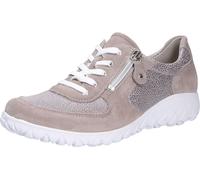 Waldläufer Havy H89001-201 Orthotritt Damen, chaussure basse, gris, cuir/stretch - chaussures à lacets confortables pour femmes, gris, cuir/textile (order minileostretch)