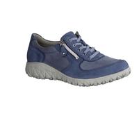 Waldläufer Havy H89001 242 Orthotritt Chaussures pour femme Chaussures confortables à lacets en cuir/textile (Denver Kaleido stretch) Bleu, bleu, 43 EU