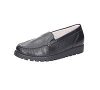 Waldläufer Hegli 549512-199-001 Chaussures à semelle profilée en cuir de cerf Noir Largeur H, Tons de noir, 42 EU Large