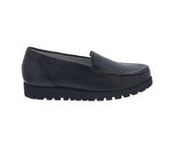 Waldläufer Hegli, pantoufles, semelle profilée, cuir de cerf (cerf), noir, largeur H 549512-199-001, Tons de noir, 43 EU Large