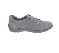 Waldläufer Henni 496042-337-070 Chaussures basses en nubuck avec semelle intérieure ProAktiv Gris clair avec effet métallique Largeur H, gris, 38 EU Large