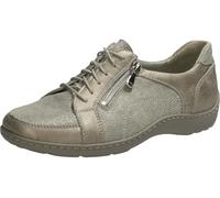 Waldläufer Henni 496042-337-070 Chaussures basses en nubuck avec semelle intérieure ProAktiv Gris clair avec effet métallique Largeur H, gris, 41 EU Large