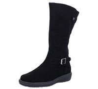 Waldläufer Hoja 533904 165 001 Bottes en cuir nubuck pour femme, Noir/blanc, 9.5 Wide