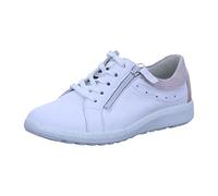Waldläufer Chaussures basses Ira femme – Cuir/textile, lacets confortables – Blanc – 40 EU