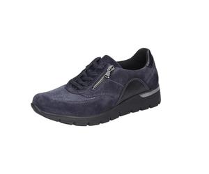 Waldläufer K-Ramona 626K02-194 Orthotritt Notte (bleu foncé) Chaussures à lacets avec semelle amovible Chaussures confortables à lacets pour femme en cuir/textile (Order turbostretch Bronx), bleu, 38
