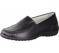 Waldläufer Kläre 640004-001 Chaussures dames, Slipper, Mocassin, Cuir, Noir - Chaussures dames ballerines confortables / Slipper, Noir, cuir (memphis), hauteur talon : 10 mm
