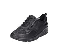 Waldläufer M-Sarah Perustretch Chaussures basses en cuir lisse Noir OrthoTritt Largeur M 807M01-409-001, Tons de noir, 40.5 EU Large