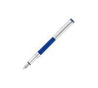 WALDMANN Stylo plume plume noble lignes de grain, guilloché, bleu marine Medium bleu