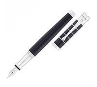 Waldmann Tango, stylo plume moyenne M, design d'anneau, laqué noir, en argent sterling massif 925