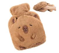 Waldspring Bouillotte Eau Chaude 1L, Bouillotte Peluche Capybara Douce avec Housse Amovible, Bouillotte Réutilisable et Étanche pour Enfants & Adultes, Soulage les Douleurs & Garde au Chaud l’Hiver