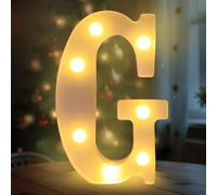 Waldspring Lettre Lumineuse, Lettres LED 22 cm, Idéales pour les Demandes en Mariage, les Festivals, les Fêtes et Autres Occasions, pour Créer une Atmosphère Romantique et Chaleureuse (G)