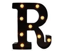Waldspring Noir Lettre Lumineuse, Lettres LED 22 cm, Idéales pour les Graduation, les Festivals, les Fêtes et Autres Occasions, pour Créer une Atmosphère Romantique et Chaleureuse (R)
