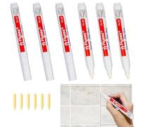 Waldspring Stylo Joint Carrelage Blanc 6 Pieces, 0,4cm Stylo Joint Carrelage, Blanchisseur Joint Salle De Bain pour Salon, Salle De Bain, Cuisine (Light gray)
