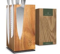 WALDWERK Porte-couteaux magnétique en bois d'acacia - Bloc à couteaux rotatif à 360 degrés sans couteaux - Bloc à couteaux - Porte-couteaux - Bloc magnétique pour couteaux - Organiseur magnétique pour