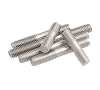 WALENI 10 pièces boulons filetés tiges à Double extrémité M6 M8 GB901 304 Acier Inoxydable Double tête vis Goujon fileté 30-90mm 60mm 50mm(45mm,M8)
