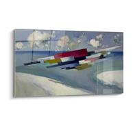 Walensky Tableau abstrait blocs suspendus évasion - édition dadaïsme - Verre Acrylique - Décoration murale haut de gamme - 3XL 200x112cm