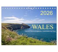 Wales Land der Sehenswürdigkeiten, Landschaften und Natur (Tischkalender 2026 DIN A5 quer), CALVENDO Monatskalender: Impressionen einer Entdeckungsreise durch den Westen von Großbritannien.